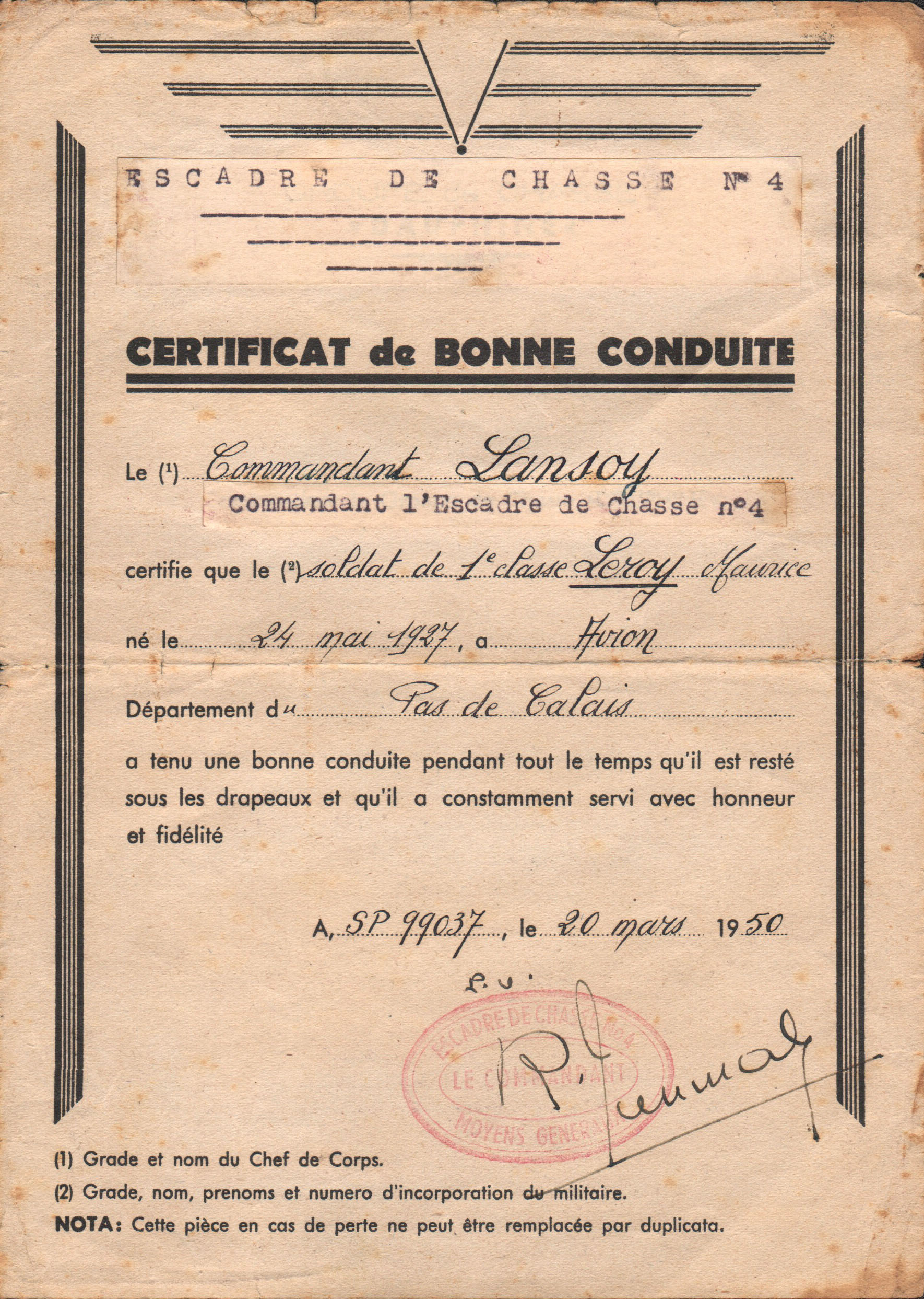 Soldat Maurice LEROY